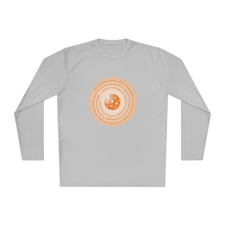 Just One More Game-Orange Unisex Moisture-Wicking Long Sleeve Tee - Great Pickleball Stuff