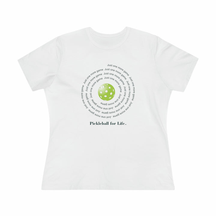 Just One More Game-Spiral Women's Relaxed-Fit T-shirt - Great Pickleball Stuff