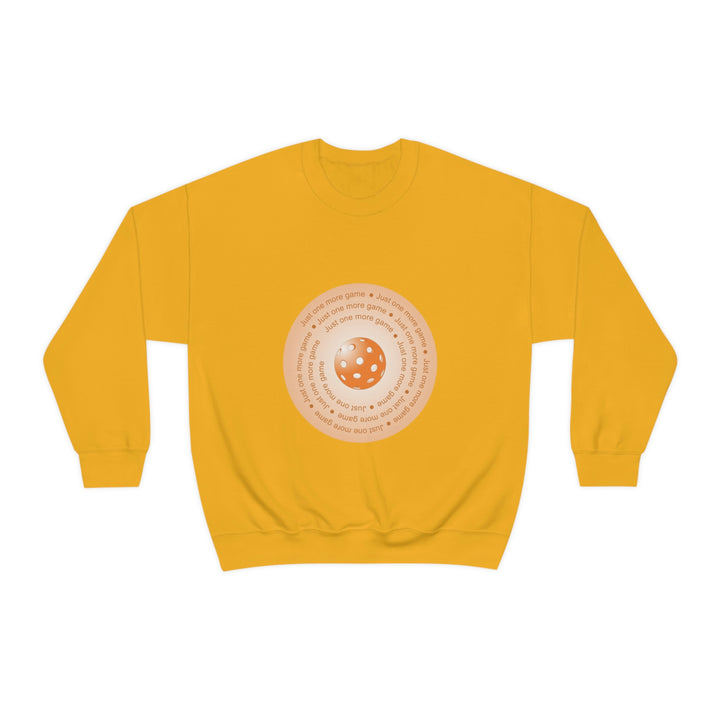 Just One More Game-Orange Unisex Crewneck Sweatshirt - Great Pickleball Stuff