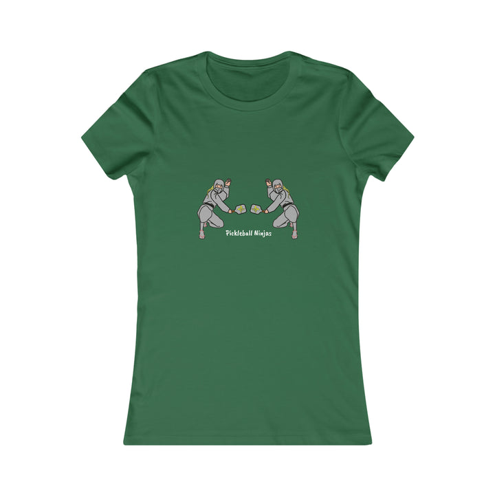 Pickleball Ninjas-Women's Doubles Women's Slim-Fit Cotton T-Shirt - Great Pickleball Stuff