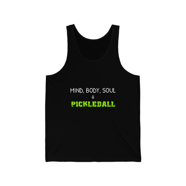 Mind, Body, Soul & Pickleball Unisex Cotton Tank - Great Pickleball Stuff