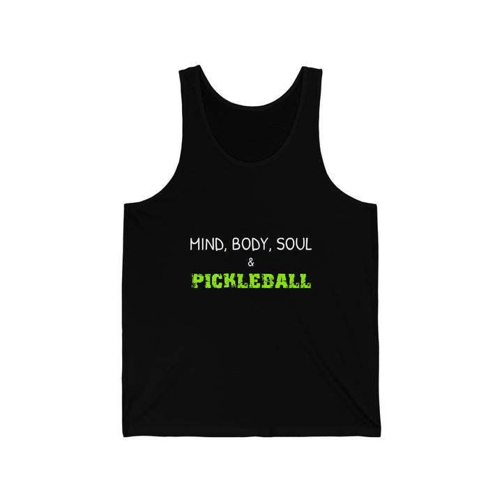 Mind, Body, Soul & Pickleball Unisex Cotton Tank - Great Pickleball Stuff