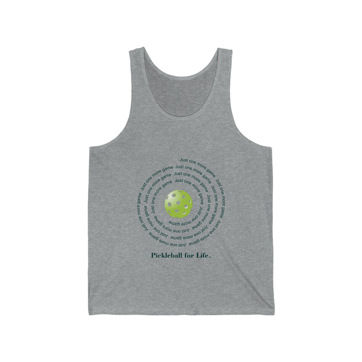 Just One More Game-Spiral Unisex Cotton Tank - Great Pickleball Stuff