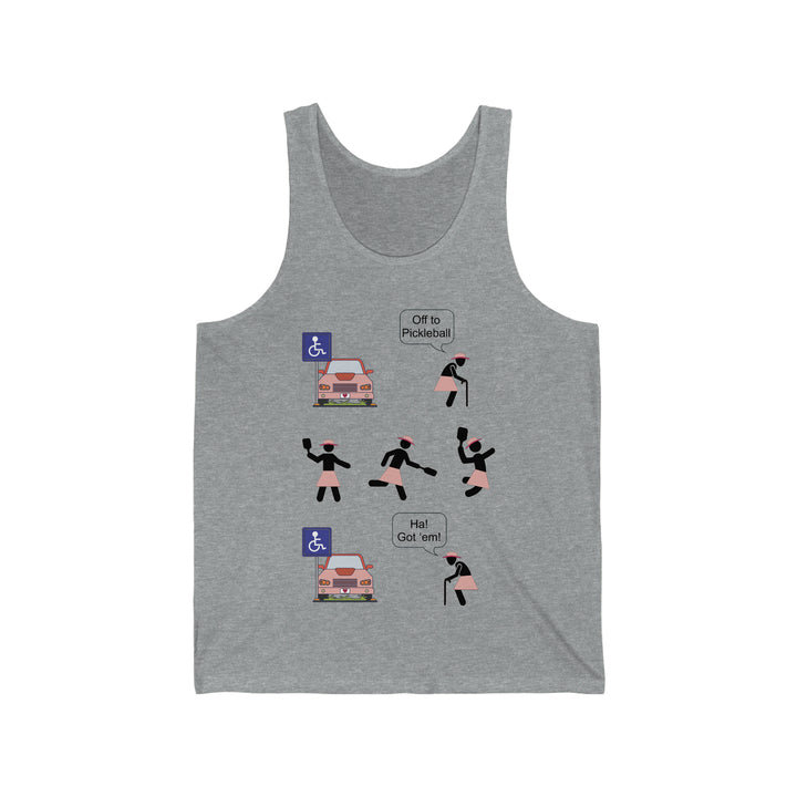 Got'em! (Old Woman) Unisex Cotton Tank - Great Pickleball Stuff