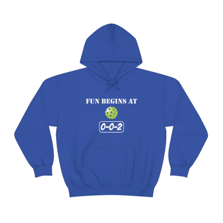 Fun Begins at 0-0-2 Unisex Hoodie - Great Pickleball Stuff