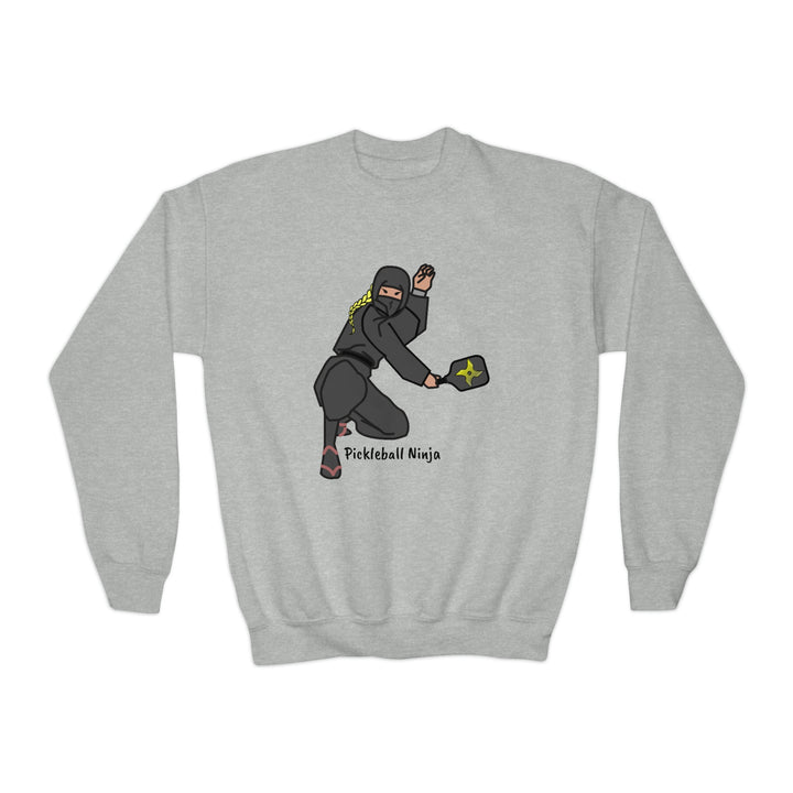 Pickleball Ninja-Female Youth Crewneck Sweatshirt - Great Pickleball Stuff