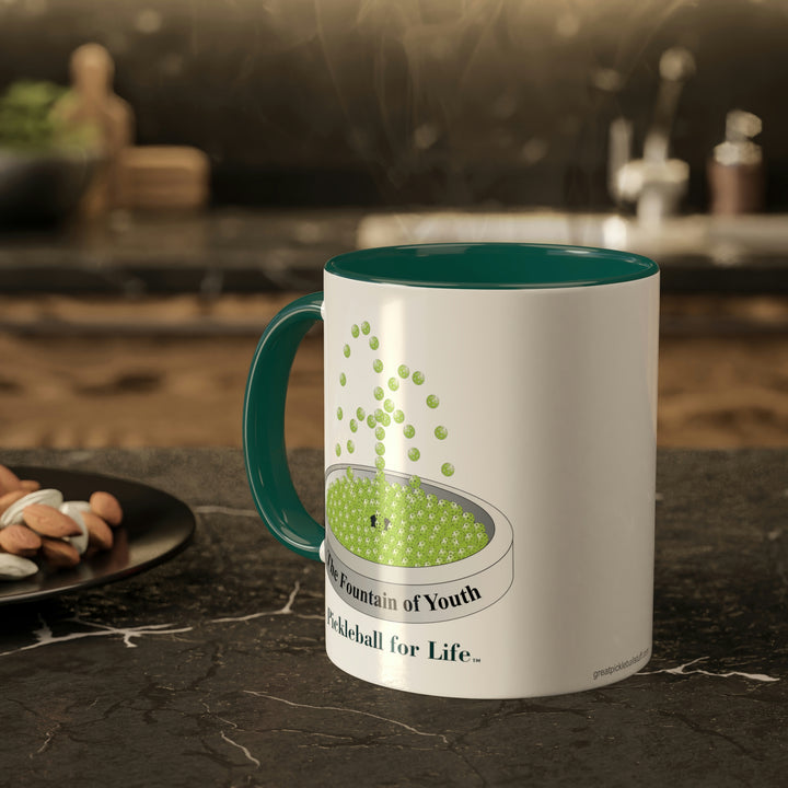 The Pickleball Fountain-Green Coffee Mug-Great Pickleball Stuff