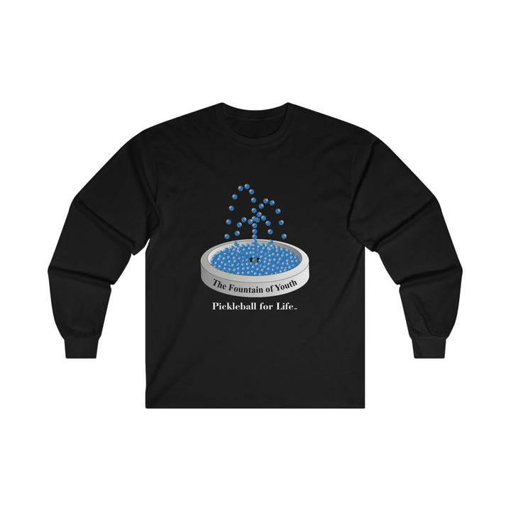 The Pickleball Fountain-Blue Ultra Cotton Long Sleeve Tee - Great Pickleball Stuff