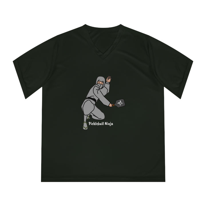 Pickleball Ninja-Male Women's Moisture-Wicking V-Neck T-Shirt - Great Pickleball Stuff