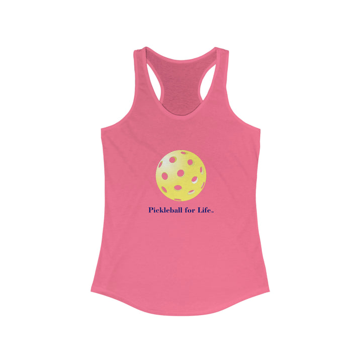 Pickleball for Life-Yellow Women's Racerback Tank - Great Pickleball Stuff