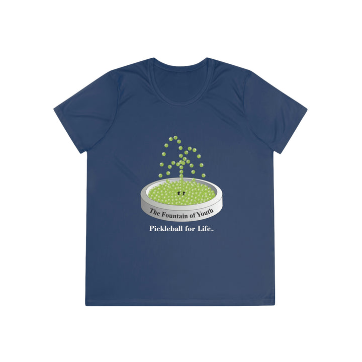 The Pickleball Fountain-Green Women's Moisture-Wicking T-Shirt - Great Pickleball Stuff