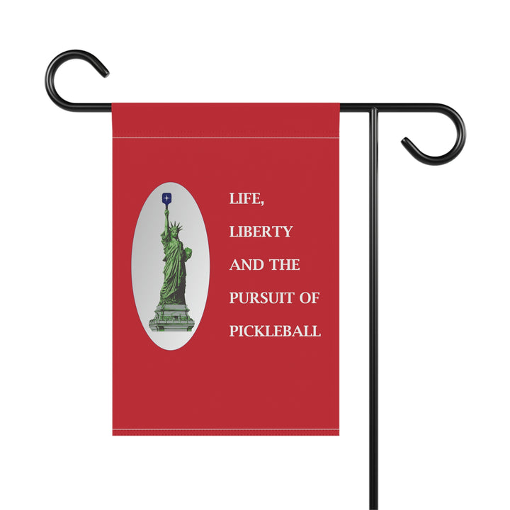 Life, Liberty & the Pursuit of Pickleball Garden & House Banner (Red)-Great Pickleball Stuff