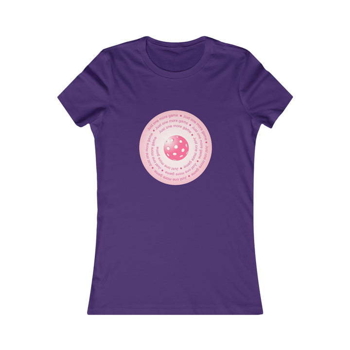 Just One More Game-Pink Women's Slim-Fit Premium Cotton T-Shirt - Great Pickleball Stuff