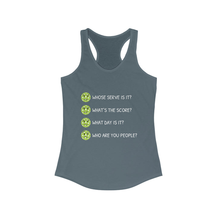 Who Are You People? Women's Racerback Tank - Great Pickleball Stuff