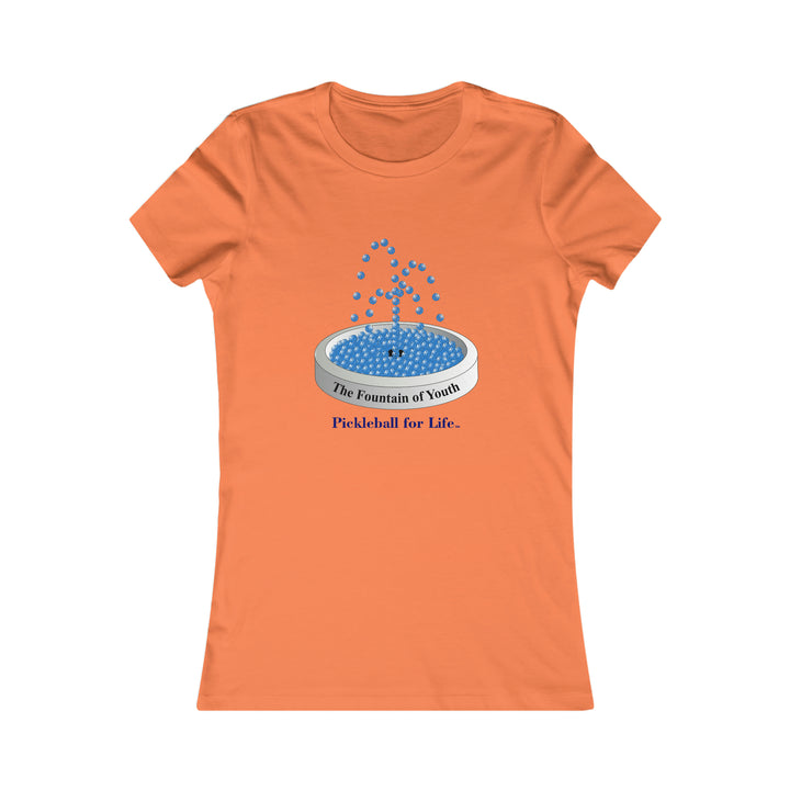 The Pickleball Fountain-Blue Women's Slim-Fit Premium Cotton T-Shirt - Great Pickleball Stuff