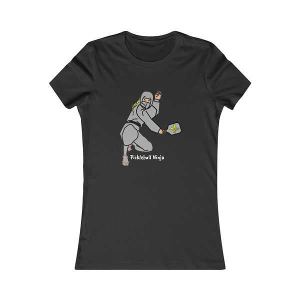 Pickleball Ninja-Female Women's Slim-Fit Premium Cotton T-Shirt - Great Pickleball Stuff