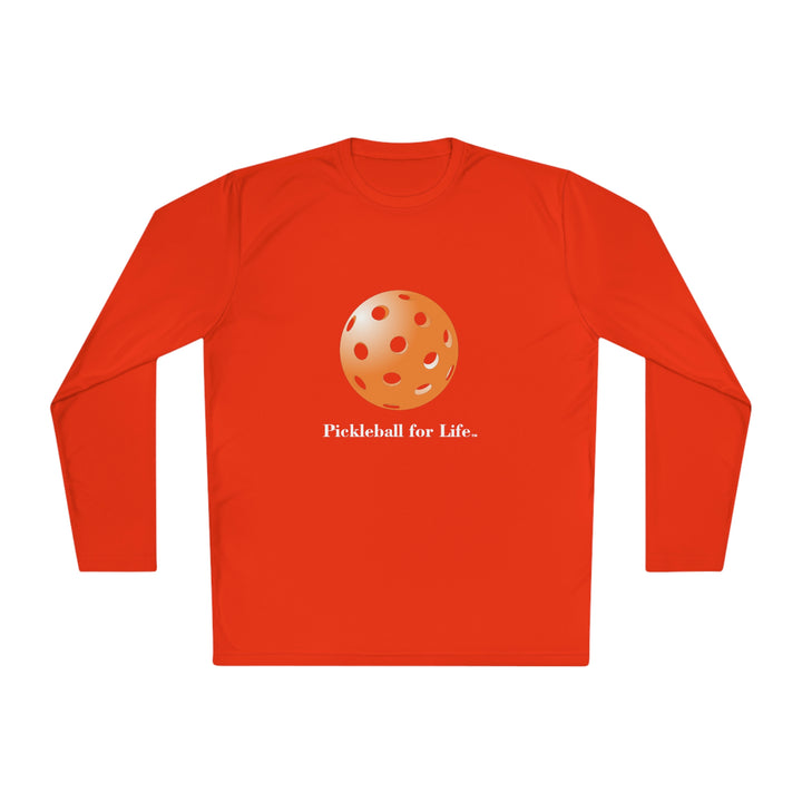 Pickleball for Life-Orange Unisex Moisture-Wicking Long Sleeve Tee - Great Pickleball Stuff