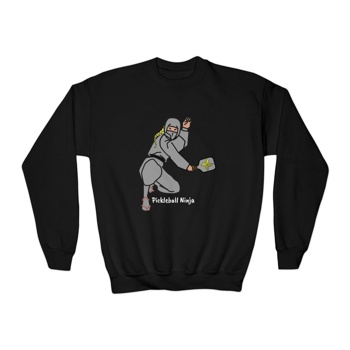 Pickleball Ninja-Female Youth Crewneck Sweatshirt - Great Pickleball Stuff