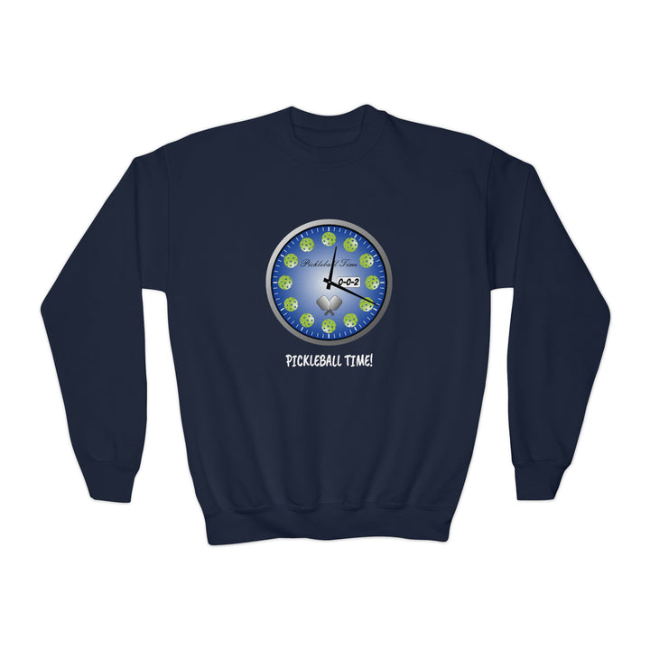 Pickleball Time Youth Crewneck Sweatshirt - Great Pickleball Stuff