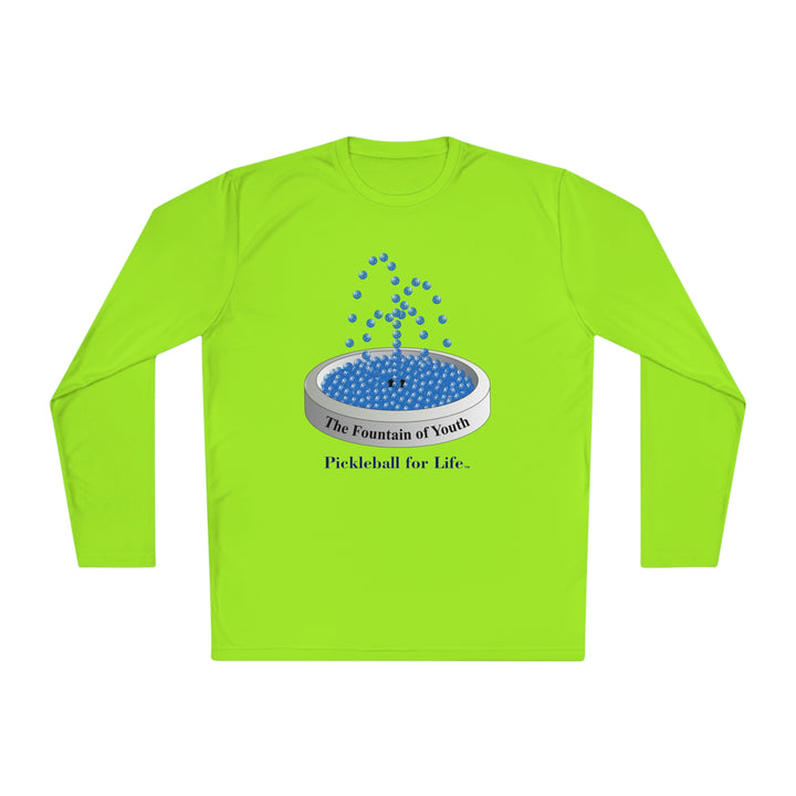 The Pickleball Fountain-Blue Unisex Moisture-Wicking Long Sleeve Tee - Great Pickleball Stuff