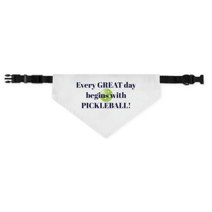 Every Great Day Begins with Pickleball! Pet Bandana with Collar - Great Pickleball Stuff