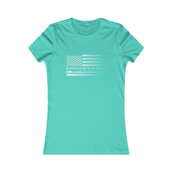 Pickleball Flag Transparent (Faded) Women's Slim-Fit Premium Cotton T-Shirt - Great Pickleball Stuff