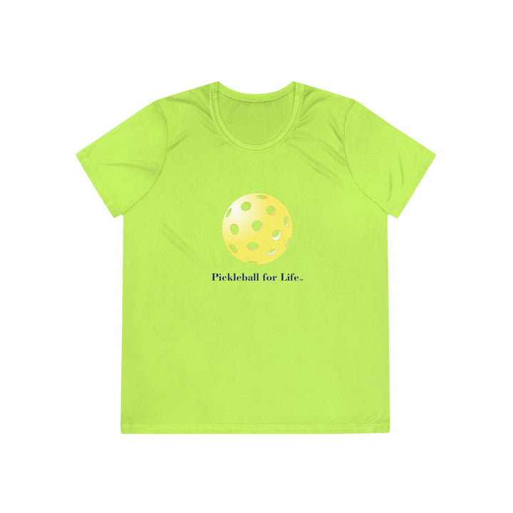 Pickleball for Life-Yellow Women's Moisture-Wicking T-Shirt - Great Pickleball Stuff