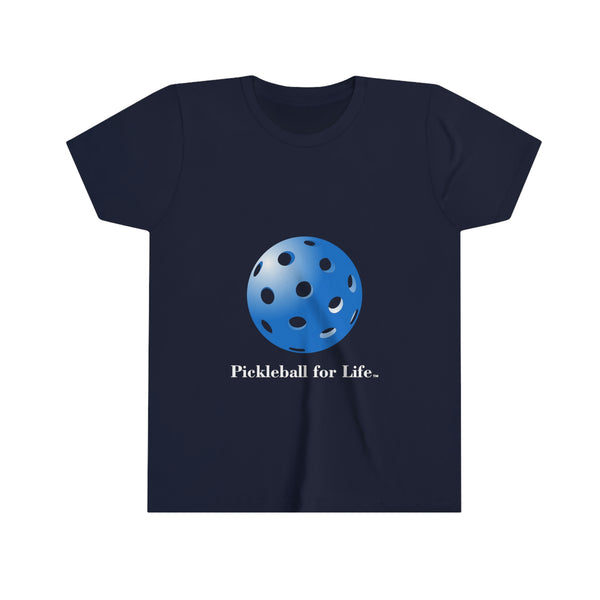 Pickleball for Life-Blue Youth T-Shirt - Great Pickleball Stuff