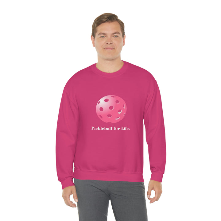 Pickleball for Life-Pink Unisex Crewneck Sweatshirt - Great Pickleball Stuff