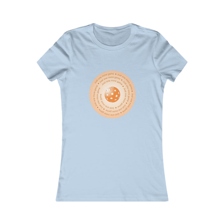 Just One More Game-Orange Women's Slim-Fit Premium Cotton T-Shirt - Great Pickleball Stuff