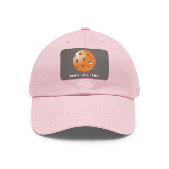 Pickleball for Life-Orange Pickleball Cap with Leather Patch - Great Pickleball Stuff