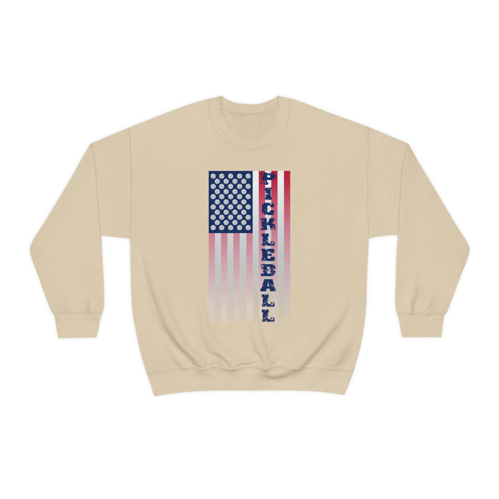 Pickleball Flag Vertical-2 (Faded) Unisex Crewneck Sweatshirt - Great Pickleball Stuff