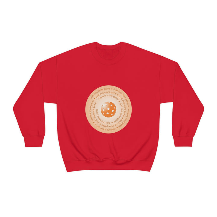 Just One More Game-Orange Unisex Crewneck Sweatshirt - Great Pickleball Stuff