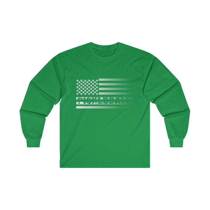 Pickleball Flag Transparent (Faded) Ultra Cotton Long Sleeve Tee - Great Pickleball Stuff