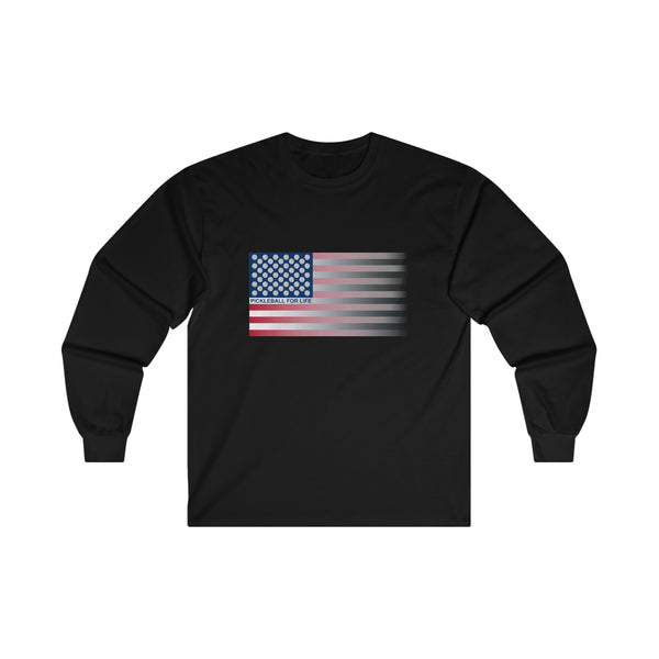 Pickleball for Life Flag (Faded) Ultra Cotton Long Sleeve Tee - Great Pickleball Stuff