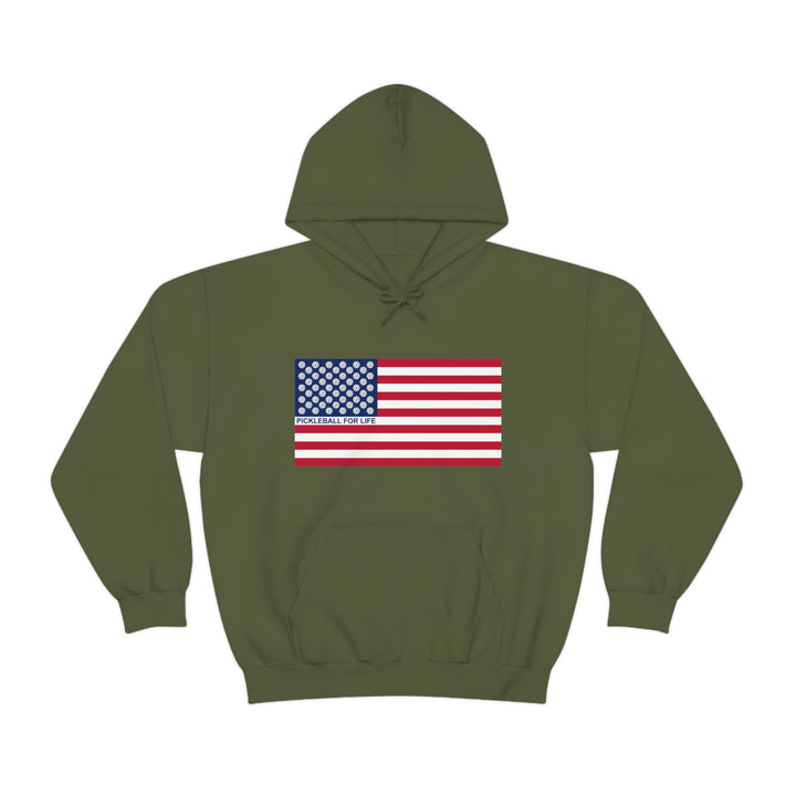 Pickleball for Life Flag Unisex Hoodie - Great Pickleball Stuff