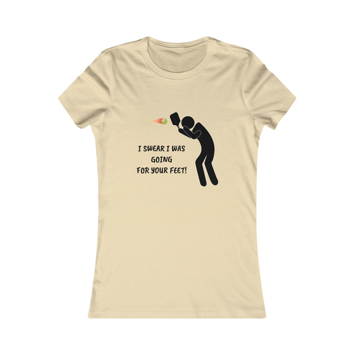 I Swear I Was Going For Your Feet! Women's Slim-Fit Premium Cotton T-Shirt - Great Pickleball Stuff