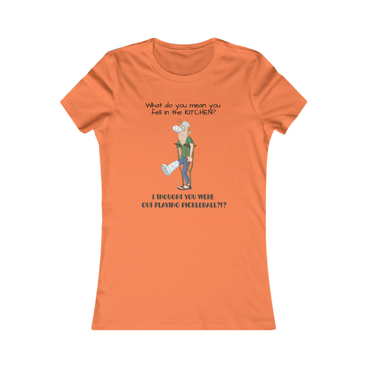 I Thought You Were Out Playing Pickleball? Women's Slim-Fit Premium Cotton T-Shirt - Great Pickleball Stuff