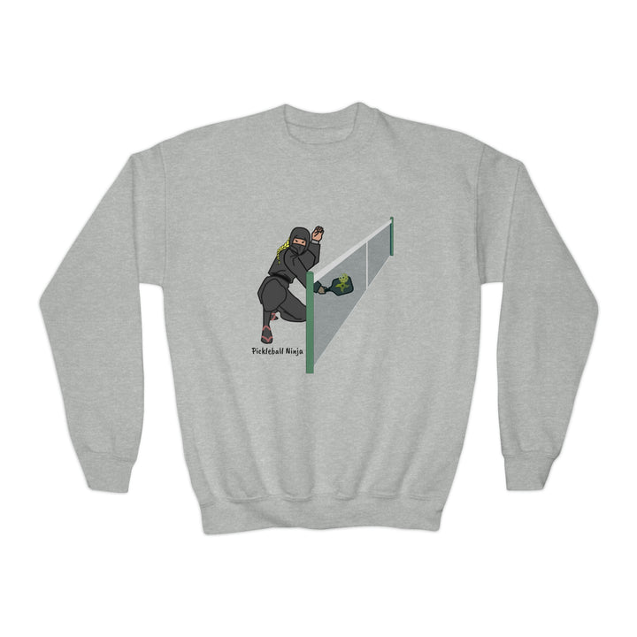 Pickleball Ninja Dinking-Female Youth Crewneck Sweatshirt - Great Pickleball Stuff