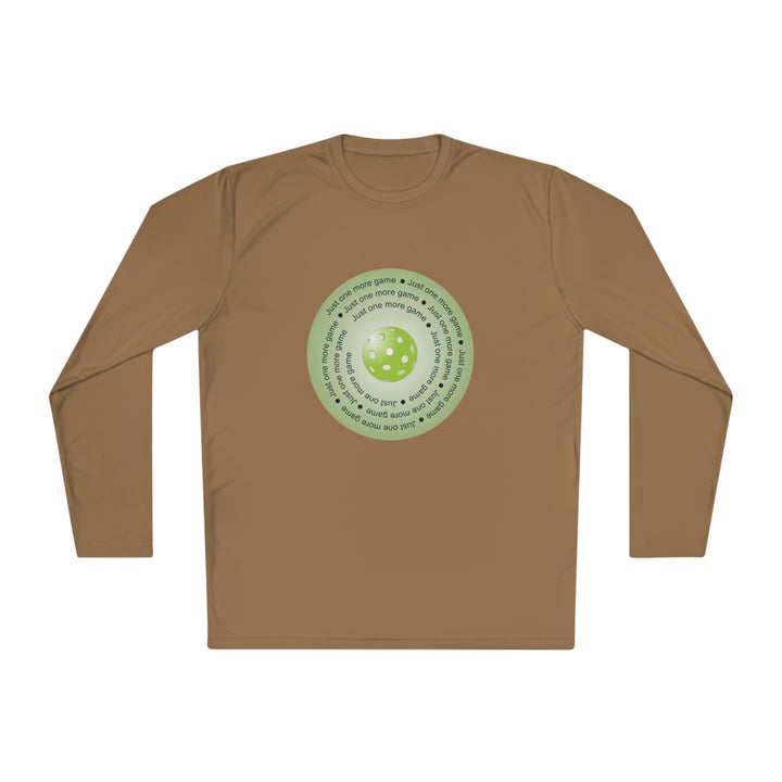 Just One More Game-Green Unisex Moisture-Wicking Long Sleeve Tee - Great Pickleball Stuff