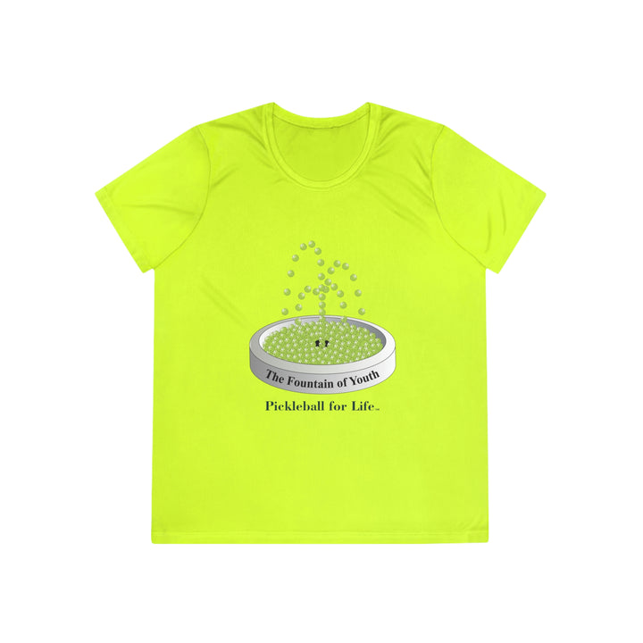 The Pickleball Fountain-Green Women's Moisture-Wicking T-Shirt - Great Pickleball Stuff