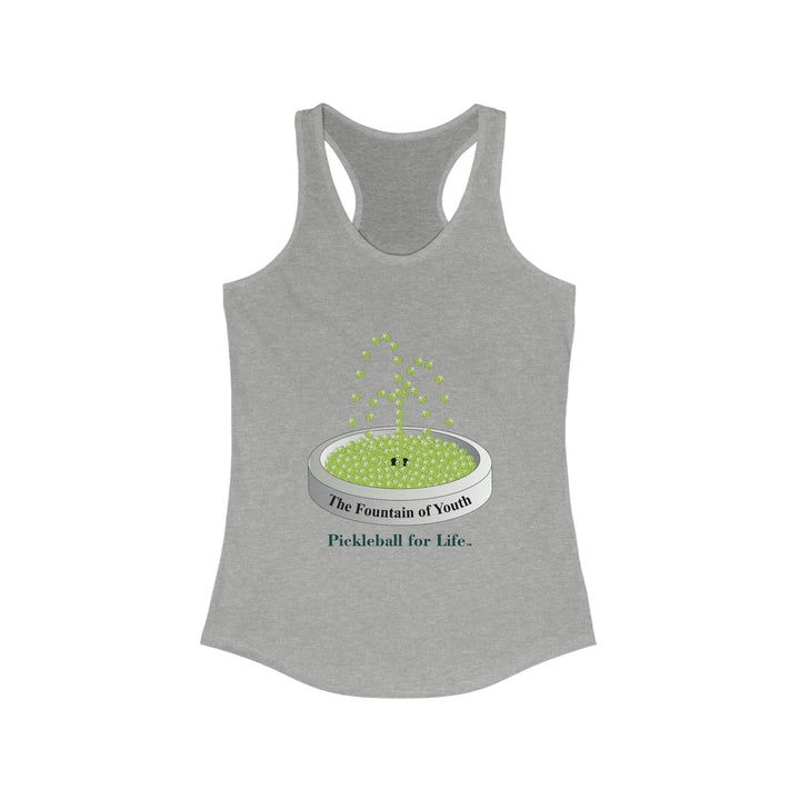 The Pickleball Fountain-Green Women's Racerback Tank - Great Pickleball Stuff