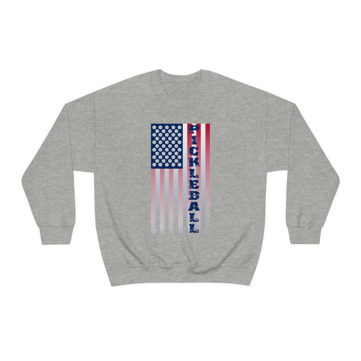 Pickleball Flag Vertical-2 (Faded) Unisex Crewneck Sweatshirt - Great Pickleball Stuff