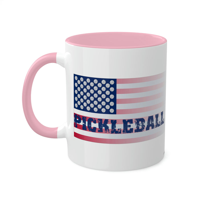 Pickleball Flag-Faded Coffee Mug-Great Pickleball Stuff