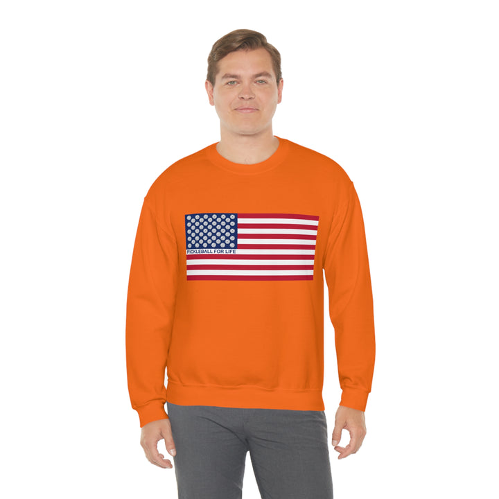 Pickleball for Life Flag Unisex Crewneck Sweatshirt - Great Pickleball Stuff