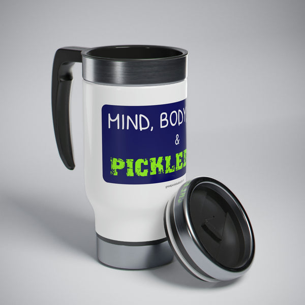 Mind, Body, Soul & Pickleball Travel Mug - Great Pickleball Stuff