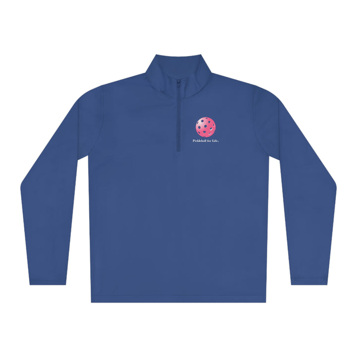 Pickleball for Life-Pink Unisex Moisture-Wicking Quarter-Zip Pullover - Great Pickleball Stuff