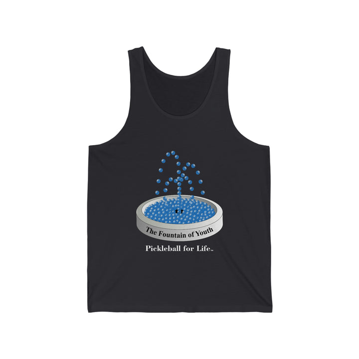 The Pickleball Fountain-Blue Unisex Cotton Tank - Great Pickleball Stuff