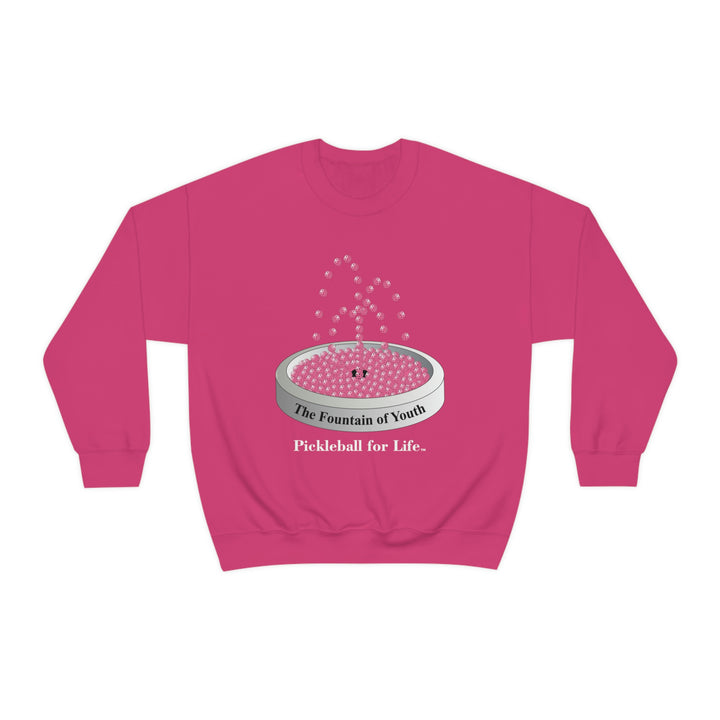 The Pickleball Fountain-Pink  Unisex Crewneck Sweatshirt - Great Pickleball Stuff