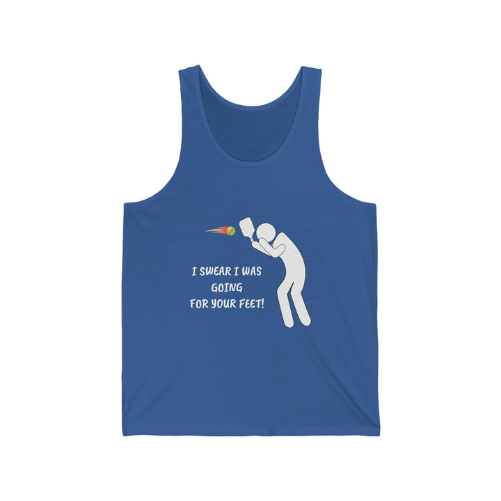 I Swear I Was Going For Your Feet! Unisex Cotton Tank - Great Pickleball Stuff